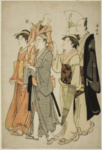 O ator Ichikawa Danjuro V e sua família, de uma série sem título de quatro gravuras mostrando atores na vida privada de Torii Kiyonaga