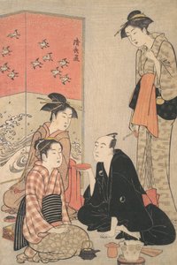 O ator Kabuki Sawamura Sojuro III e cortesãs, ca. 1783-84. de Torii Kiyonaga