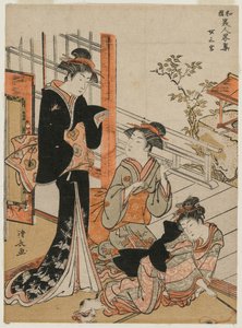 Três mulheres da série Uma Breve Coleção de Belezas Japonesas, 1781. de Torii Kiyonaga