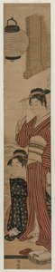 Duas gueixas em uma varanda de Torii Kiyonaga