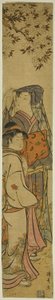 Duas mulheres vendo flores de cerejeira de Torii Kiyonaga