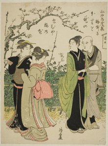 Umeyashiki, da série "Coleção de lugares famosos em Edo (Edo meisho shu)" de Torii Kiyonaga