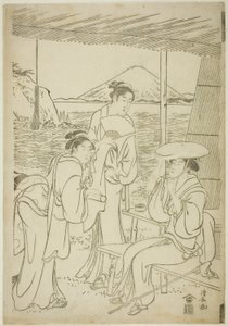 Visitantes de Enoshima de Torii Kiyonaga