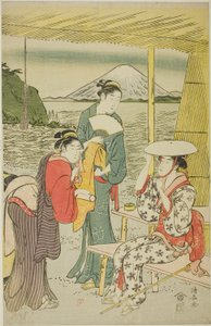 Visitantes de Enoshima de Torii Kiyonaga