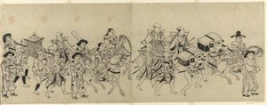 Chegada da Embaixada da Coreia em Edo de Torii Kiyonobu I