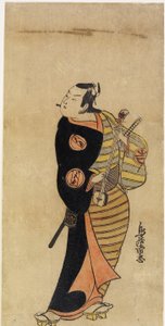Ator Ichimura Takenoj IV como a página Kichisabur , 1718 (impressão em xilogravura colorida à mão)