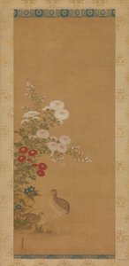 Codornizes e Flores de Outono, finais do século XVII.