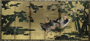 Fenícios e Paulownia, final dos anos 1500. de Tosa Mitsuyoshi