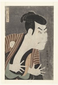 Retrato do busto de Otani Oniji. de Toshusai Sharaku