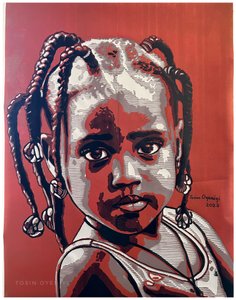 Retrato de uma Criança Inocente em Vermelho de Tosin Oyeniyi