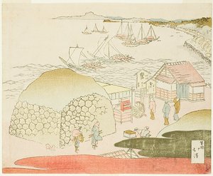 Uma vista de Takanawa de Totoya Hokkei