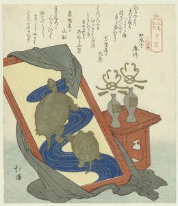 A paragem Shitanomiya
Shitanomiya (título sobre o objecto)
Um relato de uma viagem a Enoshima: uma série de dezasseis estampas (título da série)
Enoshima kikô - Jûrokubantsuzuki (título da série sobre o objecto) de Totoya Hokkei
