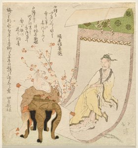 Pergaminho desenrolado de um eremita chinês