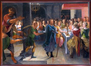 Dice oferecendo um banquete a Francus, c.1594-1602 (pintura sobre tela)