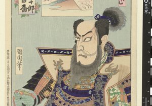 Ichikawa Danjuro IX als Kato Kiyomasa
Kato Kiyomasa (título sobre o objecto)
Honderd rollen van Ichikawa Danjuro IX (título da série)
Ichikawa Danjuro engei hyakuban (título da série sobre o objecto) de Toyohara Kunichika