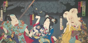 Onoe Kikukoro V As Otowa Family Cat House Science ght, Band Secret Doctor V As Aisho Rikuoku Line t. .. .. , 1870.