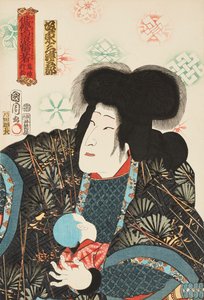 O ator Bandō Mitsugorō como a maligna Omatsu, Kijin Omatsu de Toyohara Kunichika