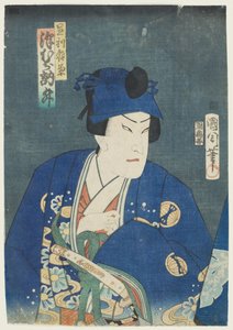 O actor Sawamura Tosshō II como Ashikaga Yorikane de Toyohara Kunichika