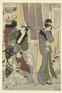 Peixeiro
O quarto mês, um tríptico
Yongatsu, sanbukutsui (título sobre o objecto)
Os doze meses por Toyohiro e Toyokuni (título da série)
Toyohiro Toyokuni ryoga juniko (título da série sobre o objecto) de Toyokuni (II) , Utagawa