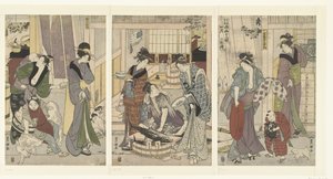 Peixeiro
O quarto mês, um tríptico
Yongatsu, sanbukutsui (título sobre o objecto)
Os doze meses por Toyohiro e Toyokuni (título da série)
Toyohiro Toyokuni ryoga juniko (título da série sobre o objecto)