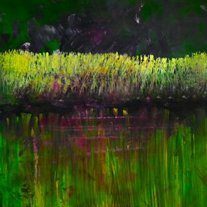 Marsh- Nocturne, 2017 (óleo sobre painel) de Tracy Lambros