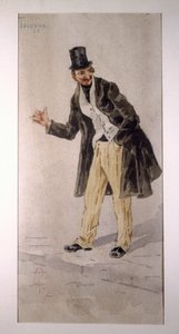Caráter da Tecoppacriado pelo ator milanês Edoardo Ferravilla em 1874, aquarela de Tranquillo Cremona de Tranquillo Cremona