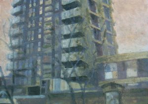 Um lugar para viver 19, 2011 (óleo sobre contraplacado) de Trevor Burgess