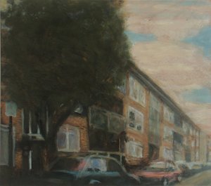 Um lugar para viver 4, 2010 (óleo sobre contraplacado) de Trevor Burgess