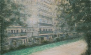 Um sítio para viver 52, 2013 (óleo sobre contraplacado) de Trevor Burgess