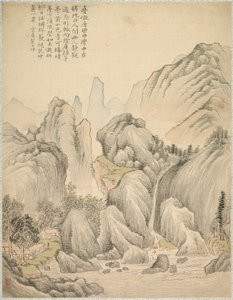 Colinas dobradas e picos em camadas, 1847. de Tsubaki Chinzan