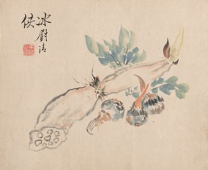 Raiz dos lótus e língua dos somadores. de Tsubaki Chinzan