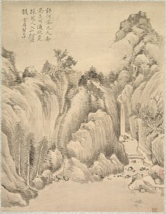 Cachoeira e rochas, 1847. de Tsubaki Chinzan
