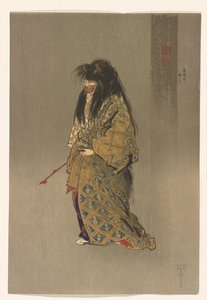 Dōjōji ato shite da série Cem gravuras de Noh, c.1922-25 (tinta e cor sobre papel) de Tsukioka Kogyo