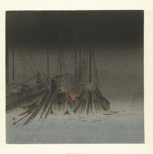 Navios à noite de Tsukioka Kogyo