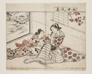 Esposa de Nagai (Nagai-shi Tsuma) (impressão em bloco de madeira a cores)