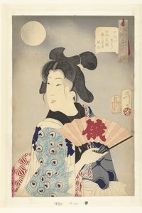 Em forma Niaiso. (título no objeto) 32 aspectos de hábitos e costumes (título da série) Fuzoku sanjuniso (título da série no objeto) de Tsukioka Yoshitoshi
