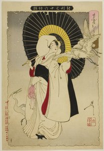 Heron Maiden da série "Novas Formas de Trinta e Seis Fantasmas" de Tsukioka Yoshitoshi