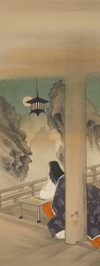 Murasaki Shikibu no templo de Ishiyamadera, com base na impressão ..., cerca de 1892. de Tsukioka Yoshitoshi