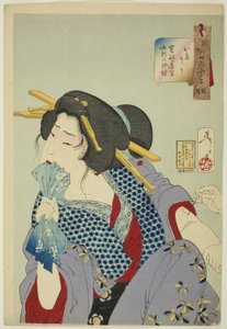 Doloroso (Itaso), da série "Trinta e dois Aspectos da Mulher (Fuzoku sanjuniso)" de Tsukioka Yoshitoshi