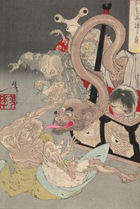 Caixa de Pandoras, década de 1880 de Tsukioka Yoshitoshi