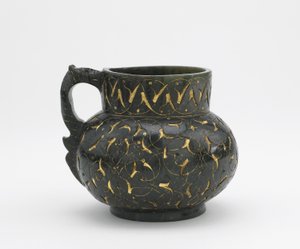 Jarro (nephrite incrustado com ouro) de Turkish School