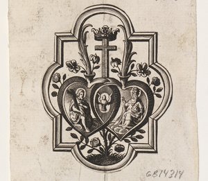Emblema com dois corações e a Trindade de Ubekendt