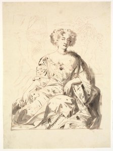 Retrato de uma senhora, sentada, meia figura de Ubekendt