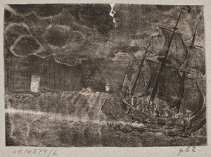 Navio por vela à noite de Ubekendt