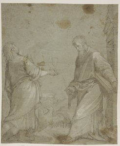 São João Evangelista e São Bartolomeu do "Retábulo Cassola" de Jacopo Bassano de Ubekendt Ubekendt