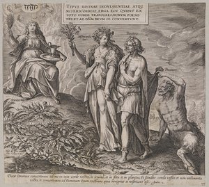 Título, alegoria de penitência e consciência de culpa de Ubekendt efter Maerten de Vos