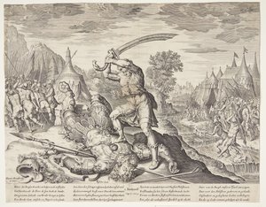 Davi cortando a cabeça de Golias de Ubekendt efter ubekendt efter Maarten van Heemskerck