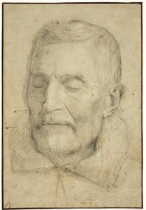 Retrato de um homem com os olhos fechados de Ubekendt italiensk