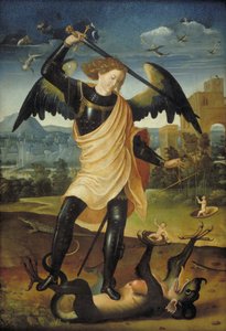 O Arcanjo Miguel com o Dragão de Ubekendt spansk 1500 tallet