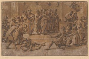 Morte de Ananias de Ugo da Carpi